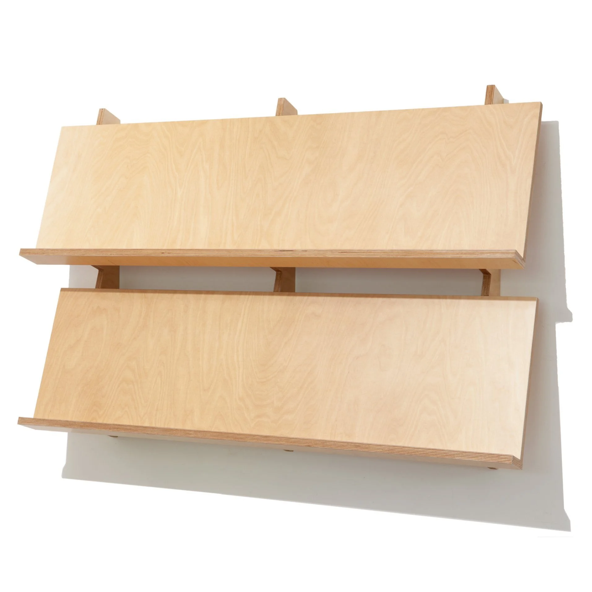 Cleat hung modular zero-waste plywood display shelves - FN | Fine